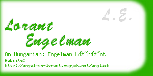 lorant engelman business card